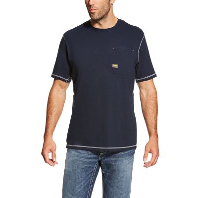 Ariat Work: Rebar Workman Camisetas Hombre - Azul Marino (VXPRL1528)